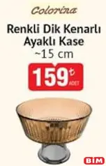 COLORİNA RENKLİ DİK KENARLI AYAKLI KASE 15 CM